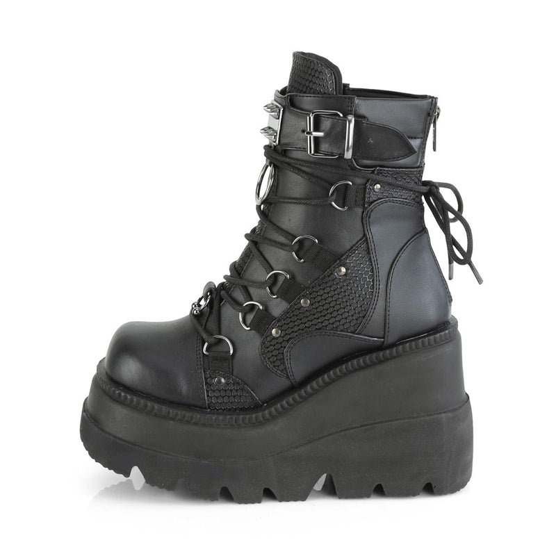 Demonia SHAKER-60 Ankle Boot (Black Vegan Leather)