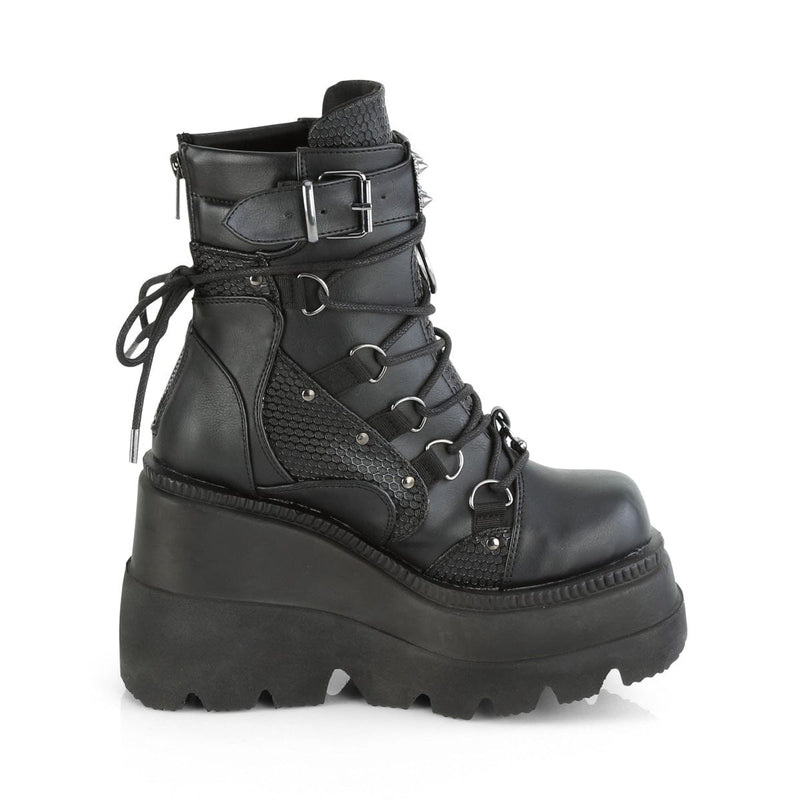 Demonia SHAKER-60 Ankle Boot (Black Vegan Leather)