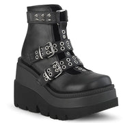 Demonia SHAKER-62 Ankle Boot (Black Vegan Leather) 6