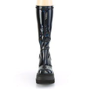 Demonia SHAKER-65 Knee High Boot (Stretch Black Patent Holo)