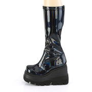 Demonia SHAKER-65 Knee High Boot (Stretch Black Patent Holo)