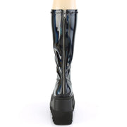 Demonia SHAKER-65 Knee High Boot (Stretch Black Patent Holo)