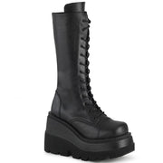 Demonia SHAKER-72 Mid-Calf Boot (Black Vegan Leather)