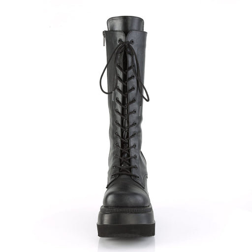 Demonia SHAKER-72 Mid-Calf Boot (Black Vegan Leather)