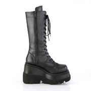 Demonia SHAKER-72 Mid-Calf Boot (Black Vegan Leather)