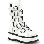 Demonia SLACKER-160 Mid-Calf Boot (White Patent)