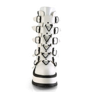 Demonia SLACKER-160 Mid-Calf Boot (White Patent)