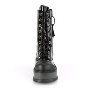 Demonia SLACKER-220 Mid-Calf Boot (Black Patent-Vegan Leather)