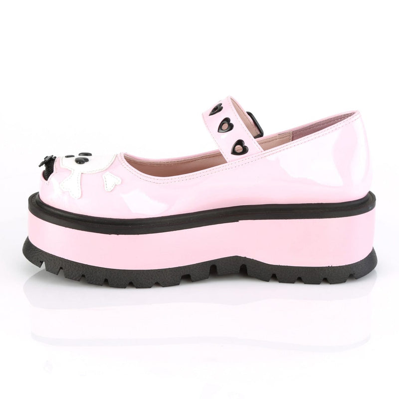 Demonia SLACKER-27 Mary Jane (Baby Pink Hologram)
