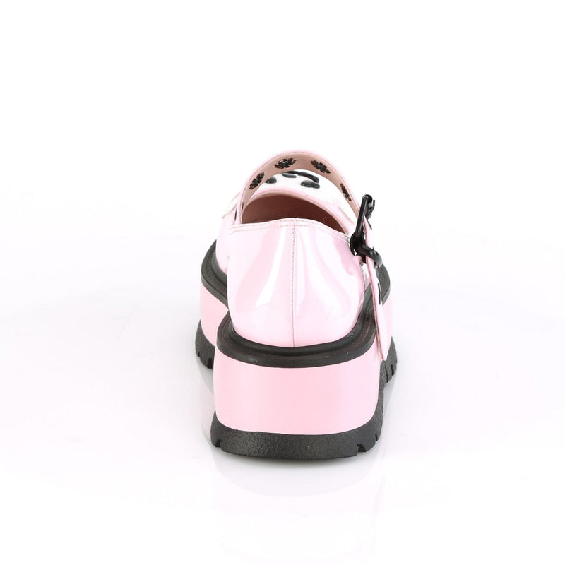 Demonia SLACKER-27 Mary Jane (Baby Pink Hologram)
