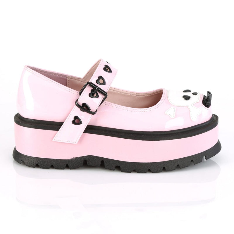 Demonia SLACKER-27 Mary Jane (Baby Pink Hologram)