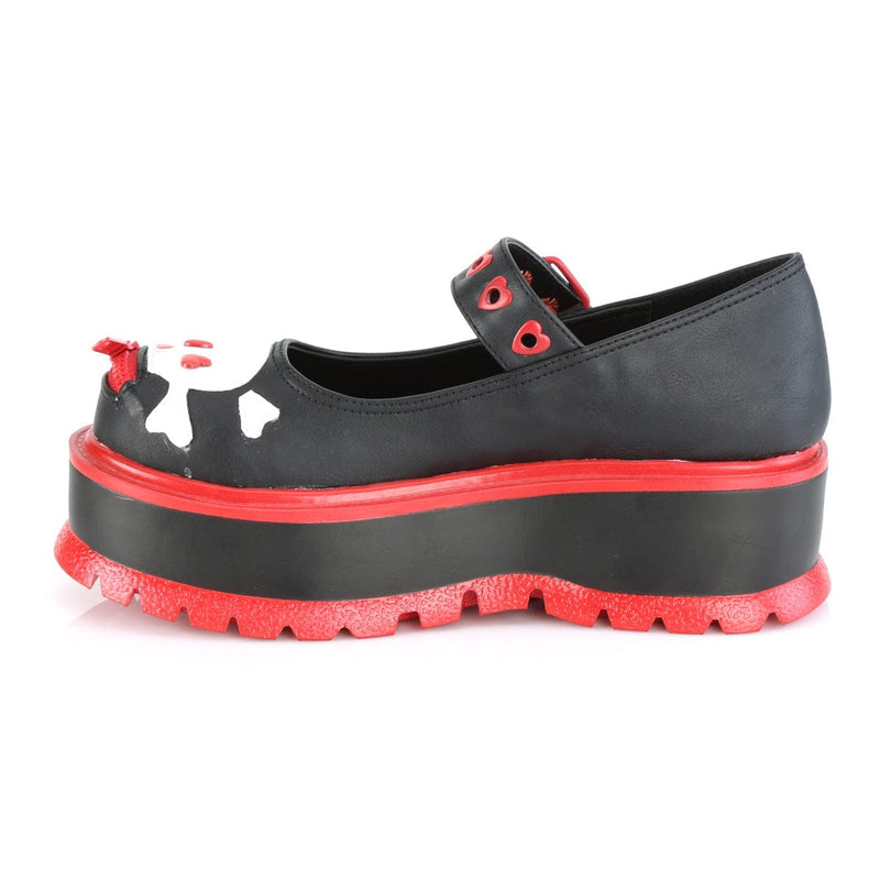 Demonia SLACKER-27 Mary Jane (Black Vegan Leather)