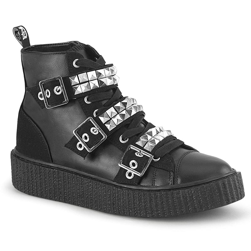 Demonia SNEEKER-225 Sneaker (Black Canvas-Vegan Leather) 4
