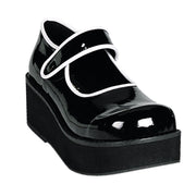 Demonia SPRITE-01 Black-White Patent