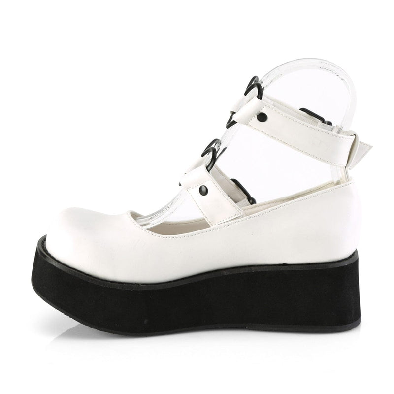 Demonia SPRITE-02 Mary Jane (White Vegan Leather)
