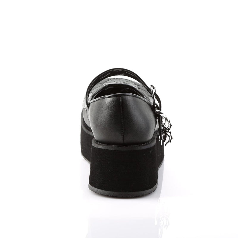Demonia SPRITE-05 Mary Jane (Black Vegan Leather-Black Patent)
