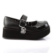 Demonia SPRITE-05 Mary Jane (Black Vegan Leather-Black Patent)