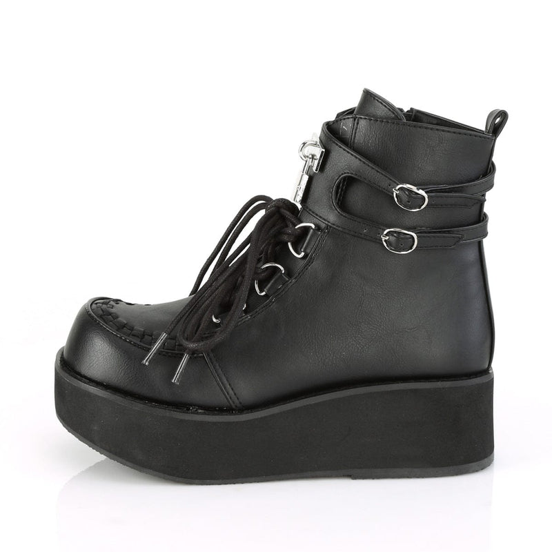 Demonia SPRITE-70 Ankle Boot (Black Vegan Leather)