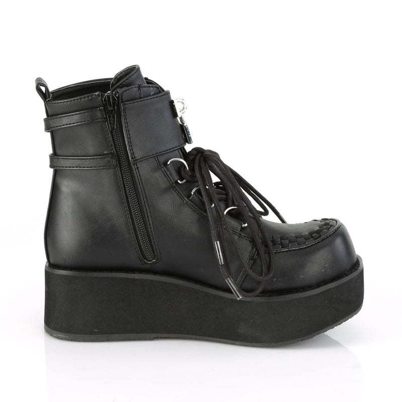 Demonia SPRITE-70 Ankle Boot (Black Vegan Leather)