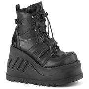 Demonia STOMP-13 Ankle Boot (Black Vegan Leather) 6