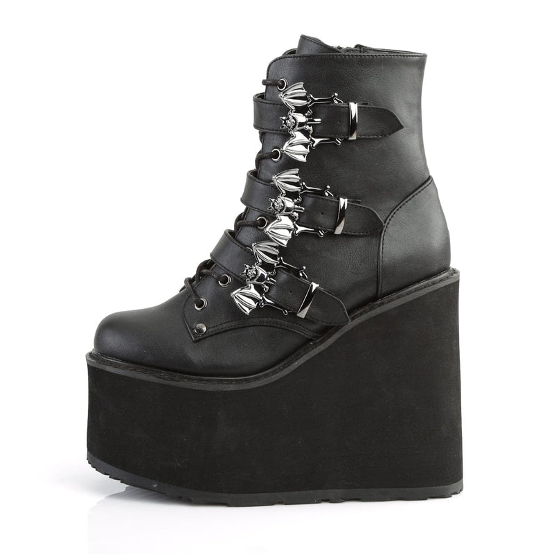 Demonia SWING-103 Ankle Boot (Black Vegan Leather)