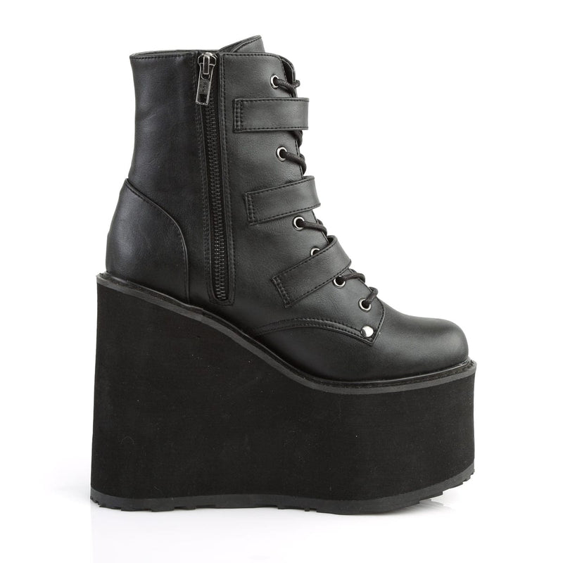 Demonia SWING-103 Ankle Boot (Black Vegan Leather)