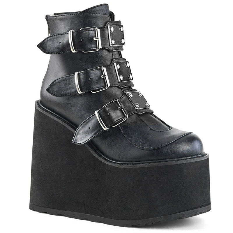 Demonia SWING-105 Ankle Boot (Black Vegan Leather)