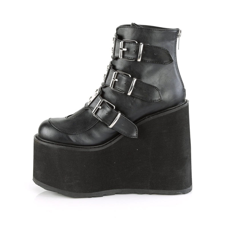Demonia SWING-105 Ankle Boot (Black Vegan Leather)