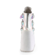 Demonia SWING-105 Ankle Boot (Pearl Iridescent Vegan Leather)