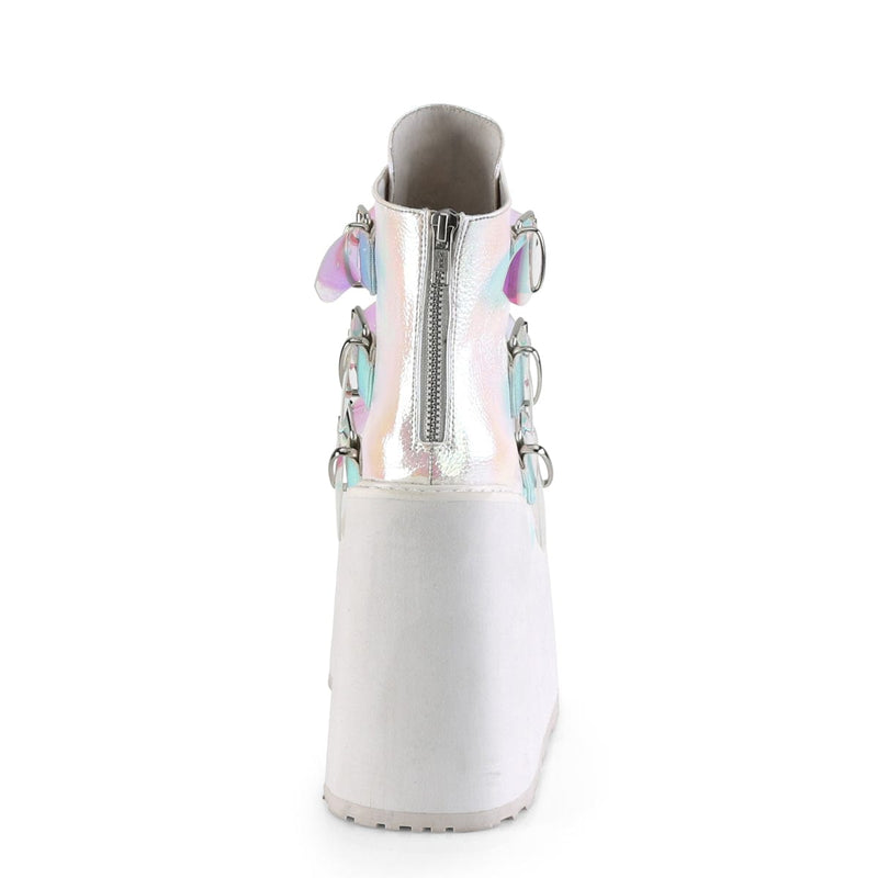 Demonia SWING-105 Ankle Boot (Pearl Iridescent Vegan Leather)