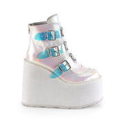 Demonia SWING-105 Ankle Boot (Pearl Iridescent Vegan Leather)