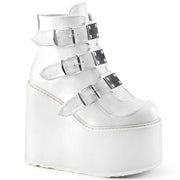 Demonia SWING-105 Ankle Boot (White Vegan Leather)