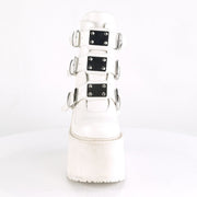 Demonia SWING-105 Ankle Boot (White Vegan Leather)