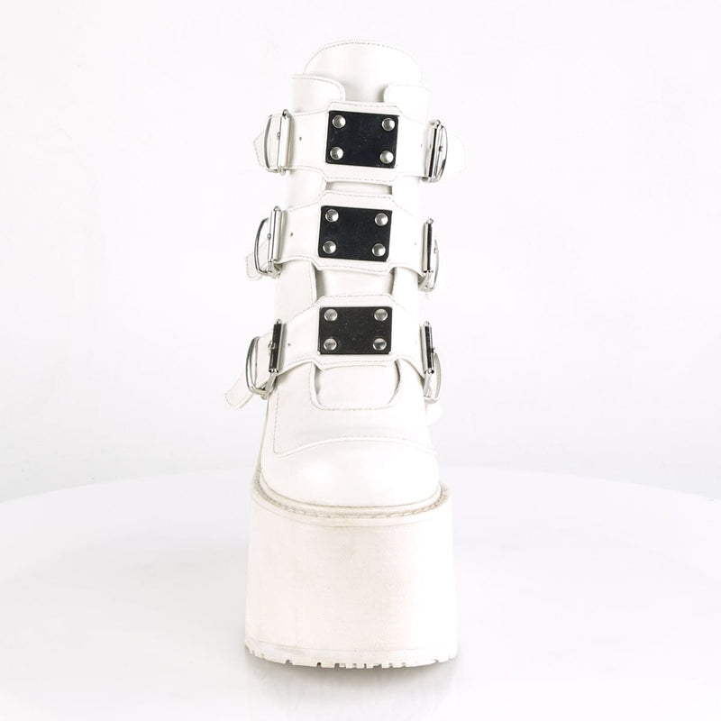 Demonia SWING-105 Ankle Boot (White Vegan Leather)
