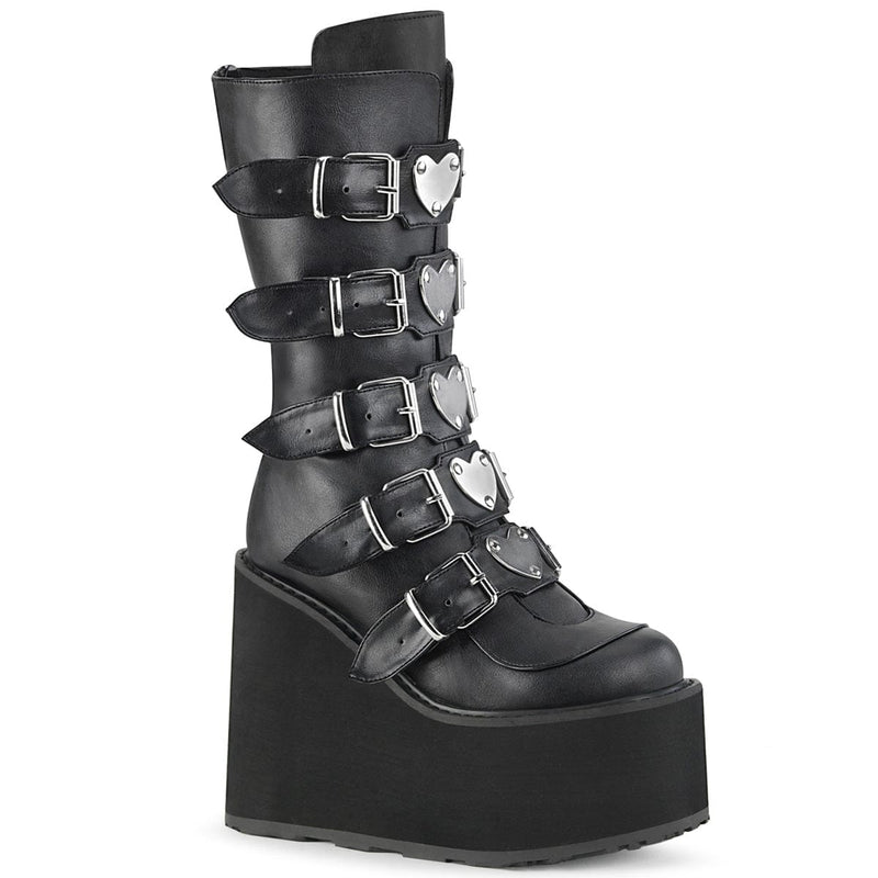 Demonia SWING-230 Mid-Calf Boot (Black Vegan Leather)