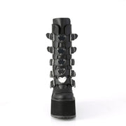 Demonia SWING-230 Mid-Calf Boot (Black Vegan Leather)