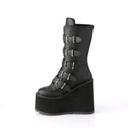 Demonia SWING-230 Mid-Calf Boot (Black Vegan Leather)