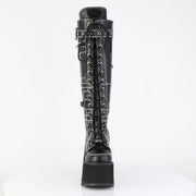 Demonia SWING-260 Knee High Boot (Black Vegan Leather)