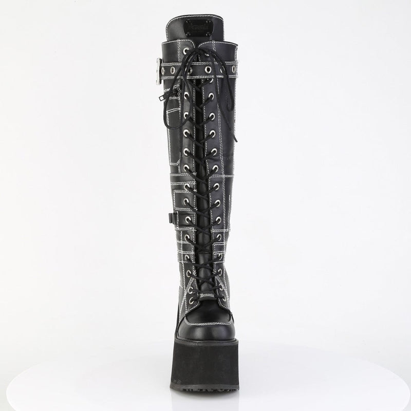 Demonia SWING-260 Knee High Boot (Black Vegan Leather)