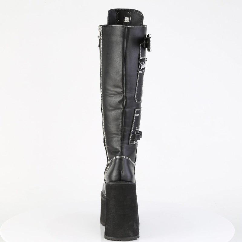Demonia SWING-260 Knee High Boot (Black Vegan Leather)