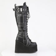 Demonia SWING-260 Knee High Boot (Black Vegan Leather)