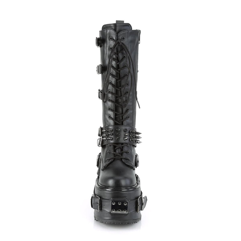 Demonia SWING-327 Mid-Calf Boot (Black Vegan Leather)
