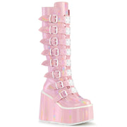 Demonia SWING-815 Knee High Boot (Baby Pink Hologram) 6