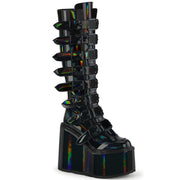 Demonia SWING-815 Knee High Boot (Black Holographic Patent) 6