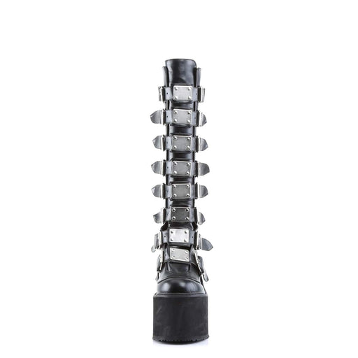 Demonia SWING-815 Knee High Boot (Black Vegan Leather)