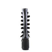 Demonia SWING-815 Knee High Boot (Black Vegan Leather)
