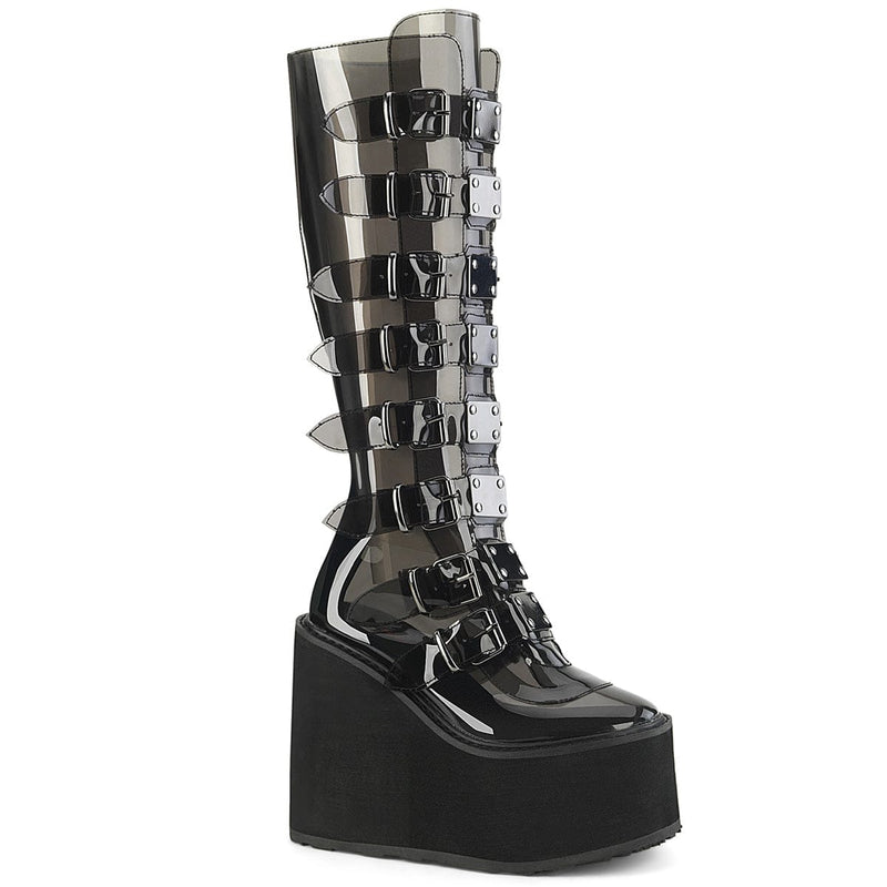 Demonia SWING-815C Knee High Boot (Smoke TPU) 6