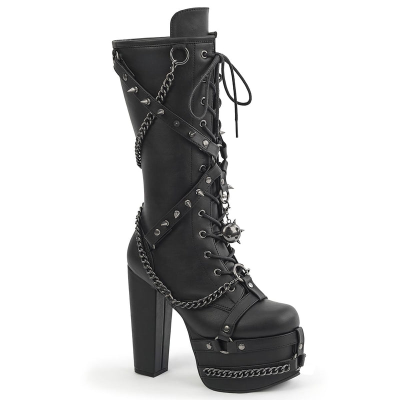Demonia TORMENT-156 Black Vegan Leather  Knee High Boots