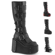 Demonia TRANSFORMER-800 Knee High Boot (Black Vegan Leather) 6