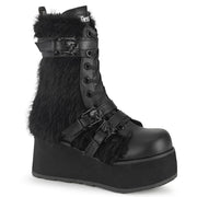 Demonia TRASHVILLE-218 Mid-Calf Boot (Black Vegan Leather-Faux Fur) 4